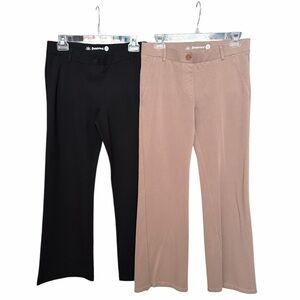 Lot of 2 Betabrand pants size medium petite comfort yoga wide leg black tan